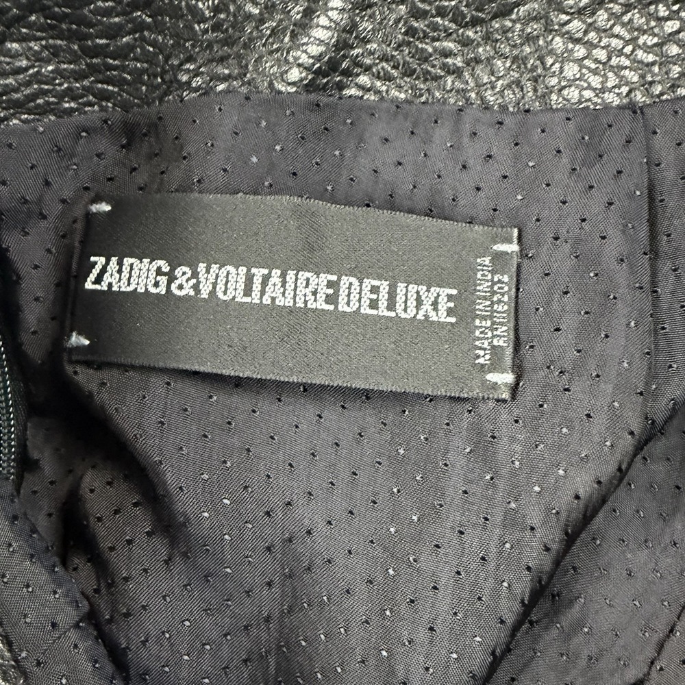 Zadig & Voltaire Jali Deluxe Lamb Leather Skirt Black 36 - Picture 3 of 4